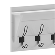 Wall Mounted Coat Rack with Upper Shelf and Coat Hooks in Solid White Finish