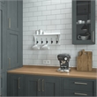 Wall Mounted Coat Rack with Upper Shelf and Coat Hooks in Solid White Finish