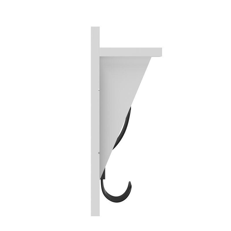 Wall Mounted Coat Rack with Upper Shelf and Coat Hooks in Solid White Finish