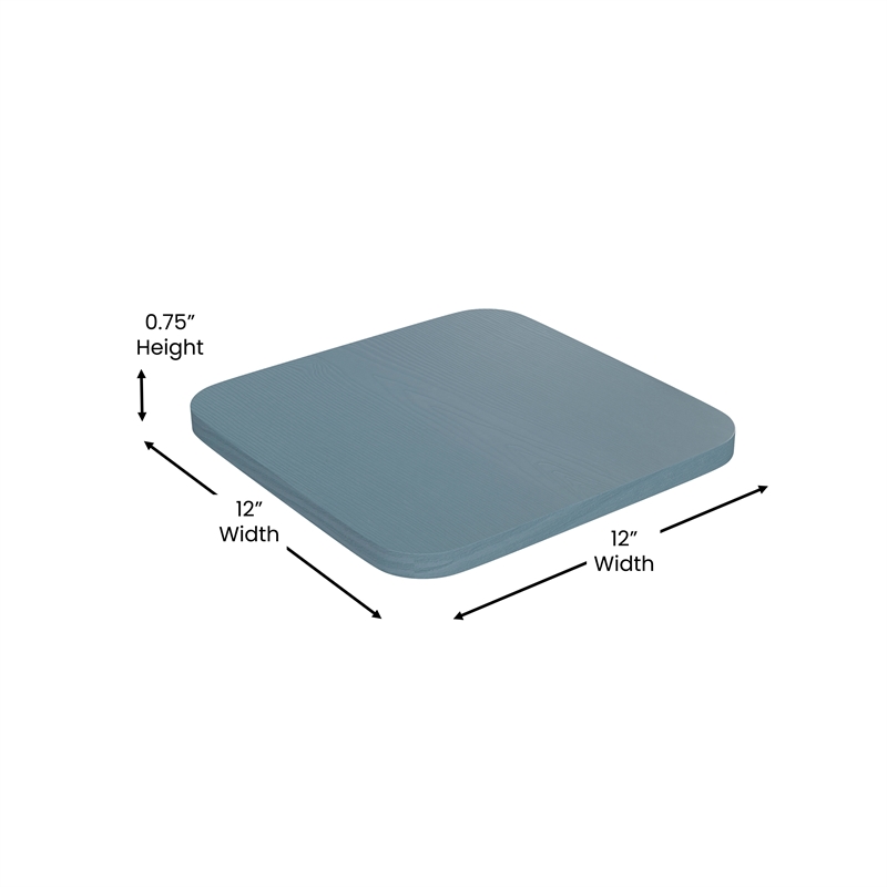 Indoor/Outdoor Backless Counter Stool with Poly Seat - Blue/Teal-Blue