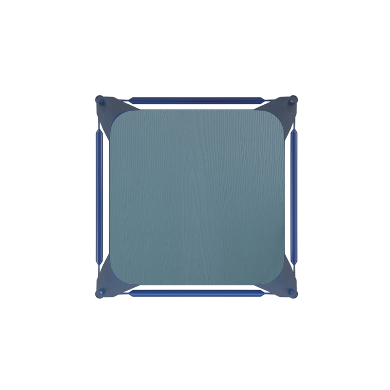 Indoor/Outdoor Backless Counter Stool with Poly Seat - Blue/Teal-Blue