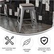 Indoor/Outdoor Backless Counter Stool with Poly Seat - Silver/Gray