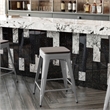 Indoor/Outdoor Backless Counter Stool with Poly Seat - Silver/Gray