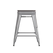 Indoor/Outdoor Backless Counter Stool with Poly Seat - Silver/Gray