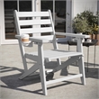 All-Weather Commercial Adirondack Dining Chair with Fold Out Cupholder - White