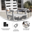 All-Weather Commercial Adirondack Dining Chair with Fold Out Cupholder - White