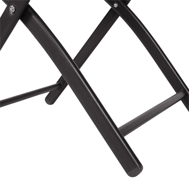 2 Pack Commercial Outdoor Flex Comfort Folding Chair with Metal Frame in Gray