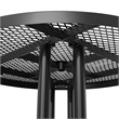 Commercial 46 Inch Round Expanded Mesh Metal Picnic Table with Anchors - Black