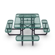 Commercial Grade 46 Inch Square Expanded Mesh Metal Outdoor Picnic Table - Green
