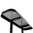 Commercial 46 Inch Square Expanded Mesh Metal Picnic Table with Anchors - Black