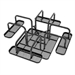 Commercial 46 Inch Square Expanded Mesh Metal Picnic Table with Anchors - Black