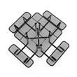 Commercial 46 Inch Square Expanded Mesh Metal Picnic Table with Anchors - Black