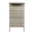 Indoor/Outdoor Wicker Rattan Patio Bar Counter Table with Two Shelves in Gray