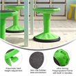 Kids Adjustable Height Active Learning Stool for Classroom and Home in Green