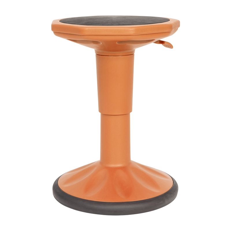 Kids Adjustable Height Active Learning Stool for Classroom and Home in Orange
