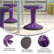 Kids Adjustable Height Active Learning Stool for Classroom and Home in Purple