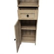 Farmhouse Freestanding Linen Tower with Shelves Drawer and Doors - Brown