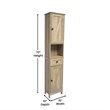Farmhouse Freestanding Linen Tower with Shelves Drawer and Doors - Brown