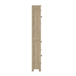 Farmhouse Freestanding Linen Tower with Shelves Drawer and Doors - Brown