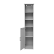 Modern Freestanding Linen Tower with Shelves and Magnetic Close Door - Gray