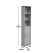 Modern Freestanding Linen Tower with Shelves and Magnetic Close Door - Gray