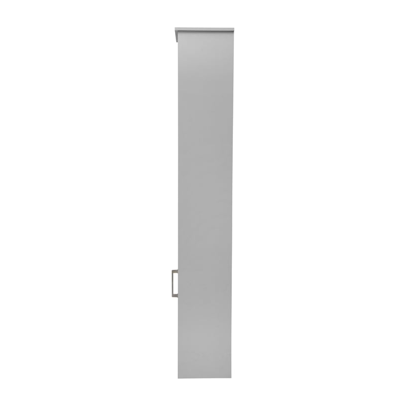 Modern Freestanding Linen Tower with Shelves and Magnetic Close Door - Gray