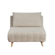 Convertible Tri-Fold Chair with Pillow and Hideaway Legs in Cream Boucle