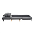 Convertible Tri-Fold Chair with Pillow and Hideaway Legs in Dark Gray Fabric