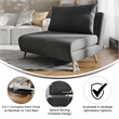 Convertible Tri-Fold Chair with Pillow and Hideaway Legs in Dark Gray Fabric