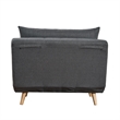 Convertible Tri-Fold Chair with Pillow and Hideaway Legs in Dark Gray Fabric