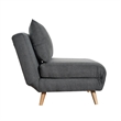Convertible Tri-Fold Chair with Pillow and Hideaway Legs in Dark Gray Fabric