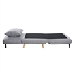 Convertible Tri-Fold Chair with Pillow and Hideaway Legs in Light Gray Fabric