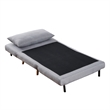 Convertible Tri-Fold Chair with Pillow and Hideaway Legs in Light Gray Fabric
