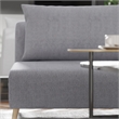 Convertible Tri-Fold Chair with Pillow and Hideaway Legs in Light Gray Fabric
