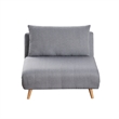 Convertible Tri-Fold Chair with Pillow and Hideaway Legs in Light Gray Fabric