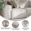 Contemporary Modular Sectional Sofa Left Side Chair with Armrest - Cream Fabric