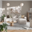 Contemporary Modular Sectional Sofa Left Side Chair with Armrest - Cream Fabric