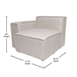 Contemporary Modular Sectional Sofa Left Side Chair with Armrest - Cream Fabric