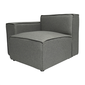 Contemporary Modular Sectional Sofa Left Side Chair with Armrest - DK GY Fabric