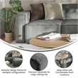 Contemporary Modular Sectional Sofa Left Side Chair with Armrest - DK GY Fabric