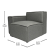 Contemporary Modular Sectional Sofa Left Side Chair with Armrest - DK GY Fabric