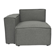 Contemporary Modular Sectional Sofa Left Side Chair with Armrest - DK GY Fabric