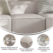 Contemporary Modular Sectional Sofa Armless Middle Chair in Cream Fabric