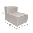 Contemporary Modular Sectional Sofa Armless Middle Chair in Cream Fabric