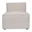 Contemporary Modular Sectional Sofa Armless Middle Chair in Cream Fabric