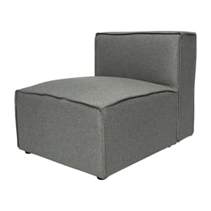 Contemporary Modular Sectional Sofa Armless Middle Chair in Dark Gray Fabric