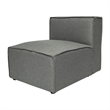 Contemporary Modular Sectional Sofa Armless Middle Chair in Dark Gray Fabric