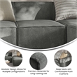 Contemporary Modular Sectional Sofa Armless Middle Chair in Dark Gray Fabric