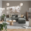 Contemporary Modular Sectional Sofa Armless Middle Chair in Dark Gray Fabric