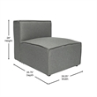 Contemporary Modular Sectional Sofa Armless Middle Chair in Dark Gray Fabric